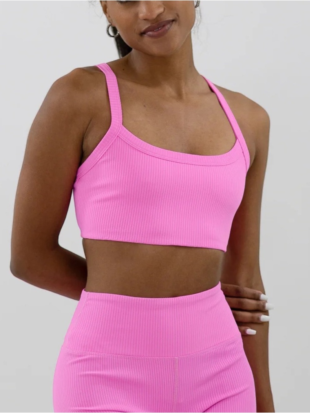 Year of Ours Ribbed Bralette in Pink Sz Large